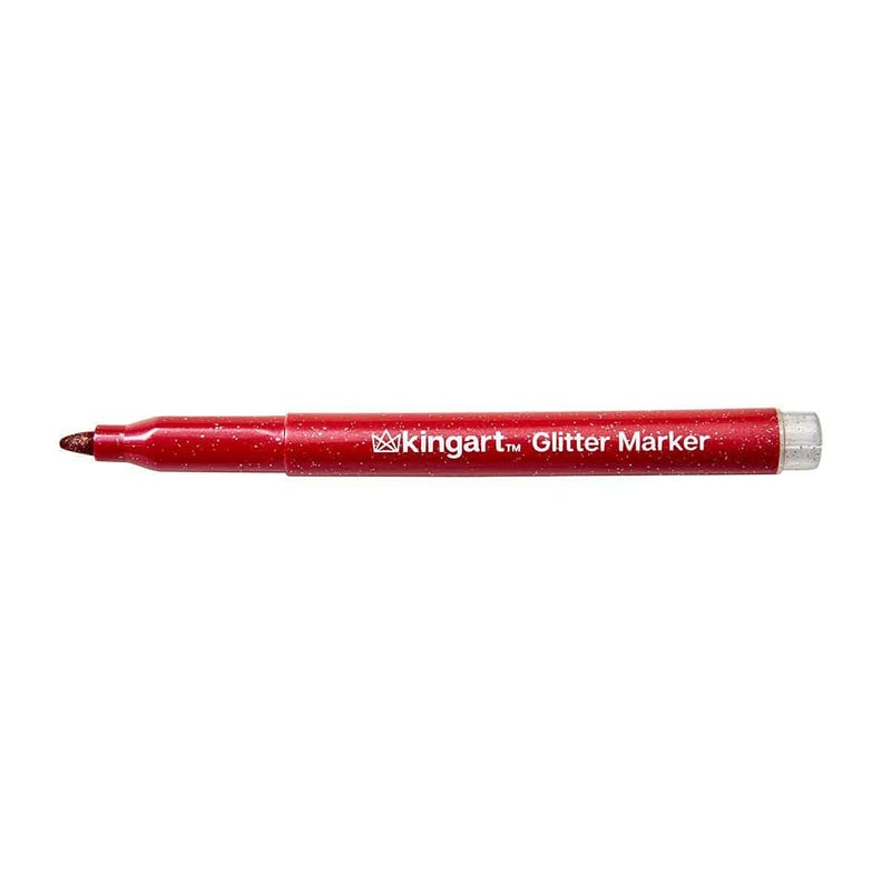 KINGART GLITTER MARKERS 12 Sparkling Colors with Gold & Silver, Non-Toxic Water Based Glitter Pens Writes on Multiple Surfaces with Bullet tip for Adult Coloring Books, Craft, Doodling, Drawing - Image 4